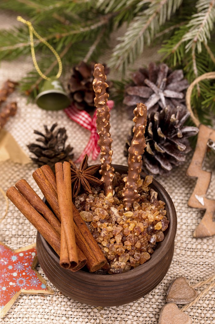 Christmas sweets with cinnamon and star anise