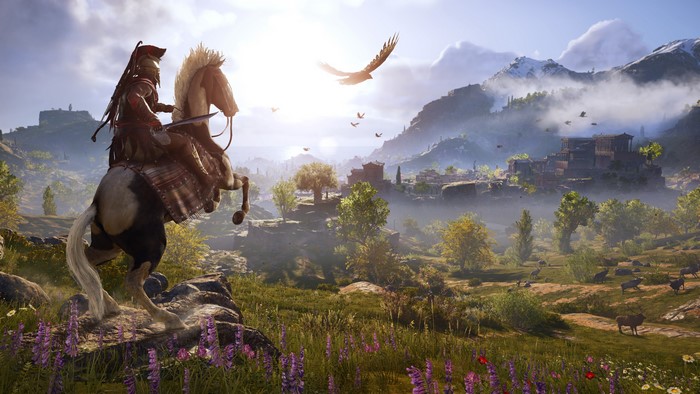 4K Assassin's Creed Odyssey Warrior on Horseback