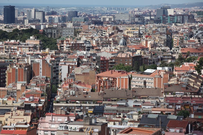 Barcelona Megapolis with Houses and Buildings