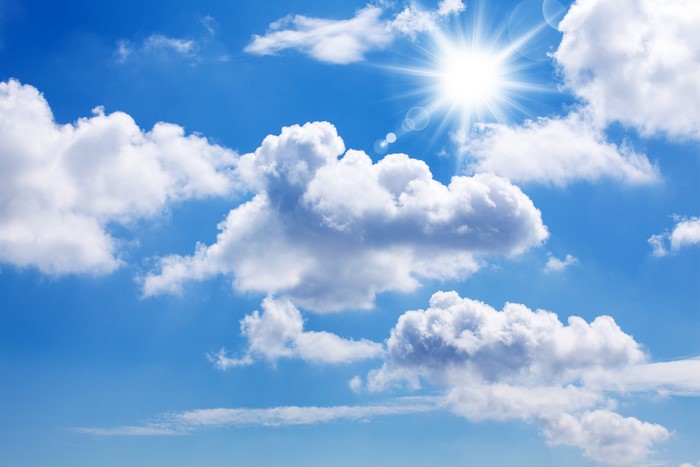 Bright Sunny Day with Puffy Clouds 4K