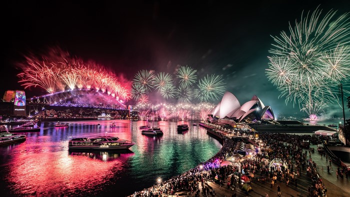 Sydney Harbour Bridge and Opera House Fireworks