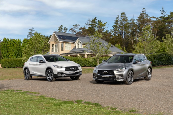 Two Infiniti QX30 and Q30 cars