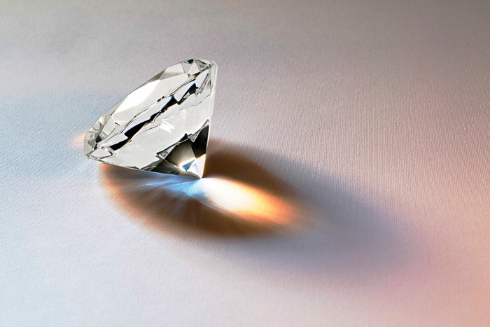 Diamond with light refraction
