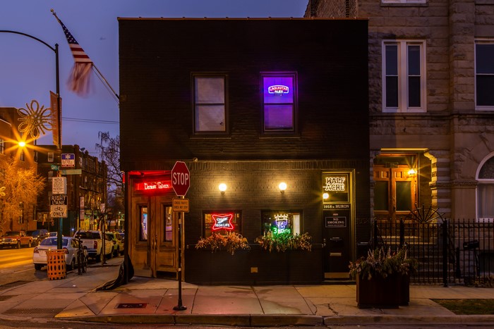 Demon Tavern and Half Acre Bar at Night, Chicago