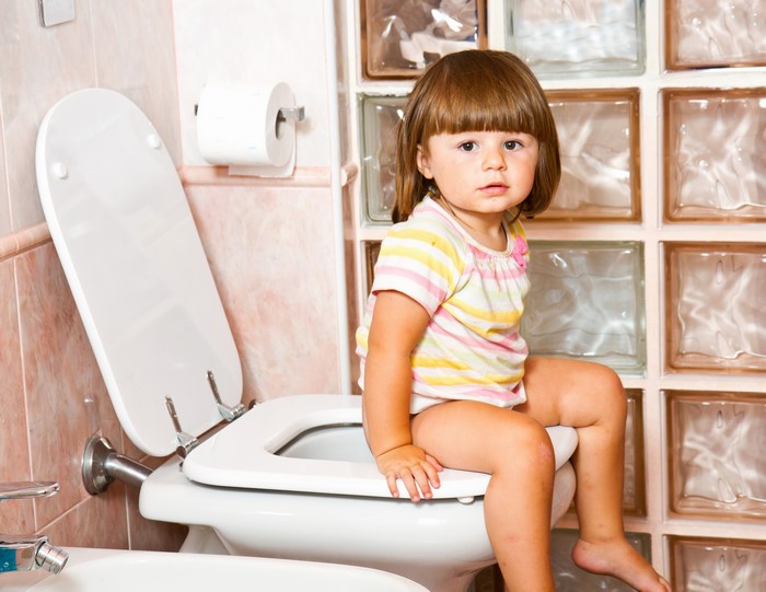 Toilet Little girls Sitting