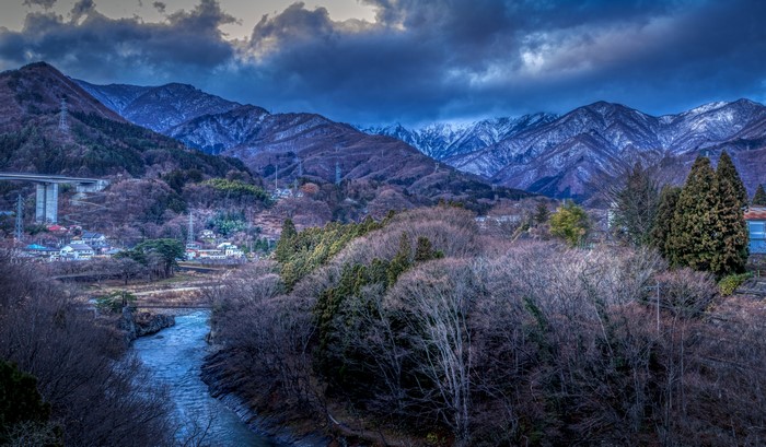 4K Mountains and River in Gunma, Japan