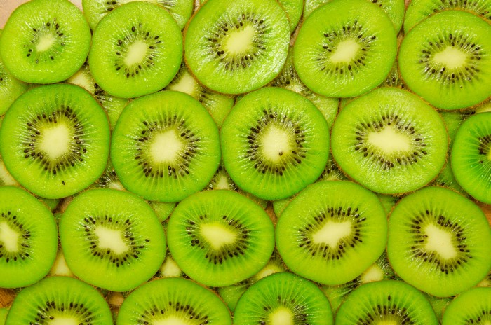 Close-up of sliced kiwis