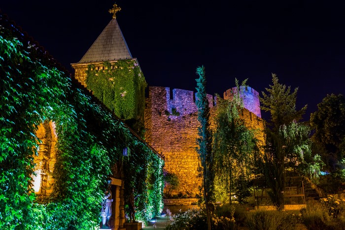 Belgrade Fortress at night, Serbia
