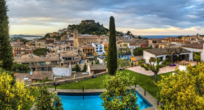 Begur Catalonia Spain Houses Trees