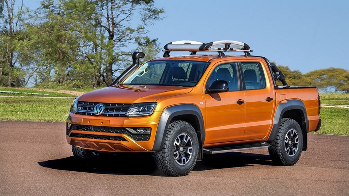Orange Volkswagen Amarok V6 Concept Pickup Truck