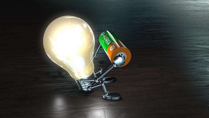 Light bulb and battery with mechanical limbs