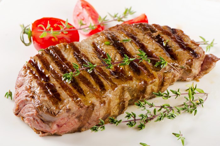 Grilled Steak with Tomatoes and Thyme