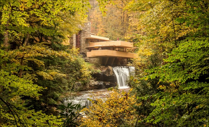 Fallingwater House by Frank Lloyd Wright in Autumn
