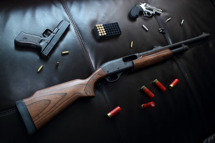 Shotgun, Revolver, Pistol, and Ammunition