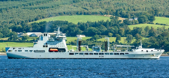 RFA Tidespring A136 tanker ship sailing