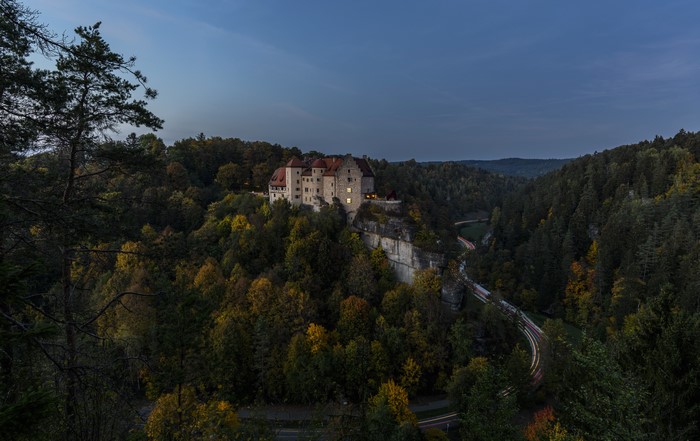 4K Burg Rabenstein Castle in Germany at Evening