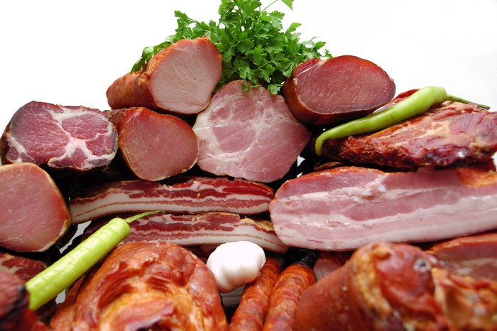 Assortment of cured meats and sausages