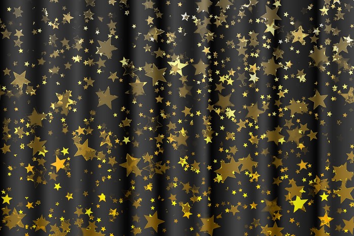 Golden stars on a dark textured background