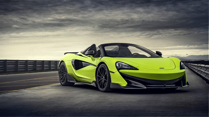 4K McLaren 600LT Spider Roadster in Yellow-Green