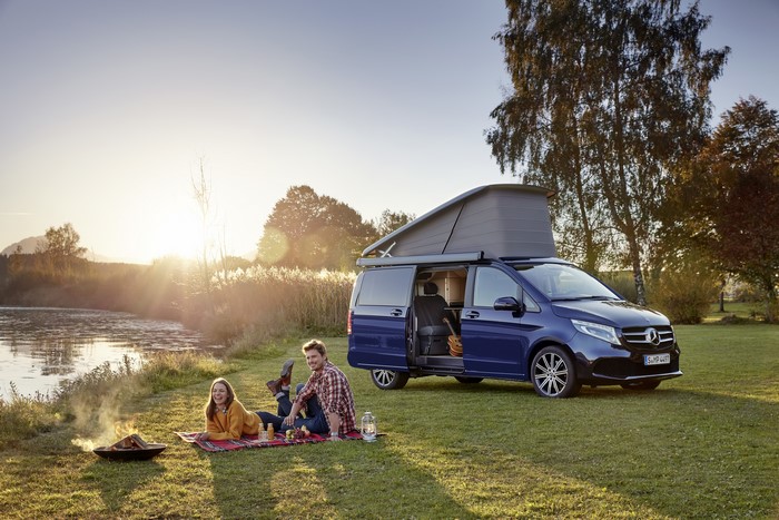 Mercedes-Benz Marco Polo camper van picnic by lake