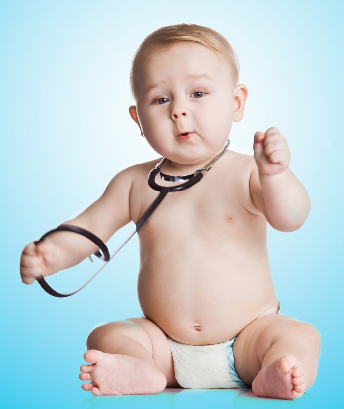 Baby with a stethoscope