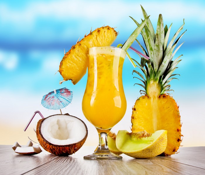 Pineapple and Coconut Cocktail with Fruit