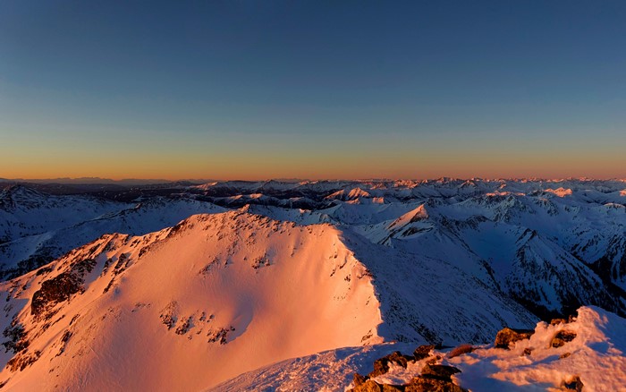 Snowy Alps Mountains in Styria, Austria during Winter