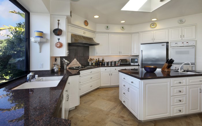 Modern Kitchen with Island and Large Window