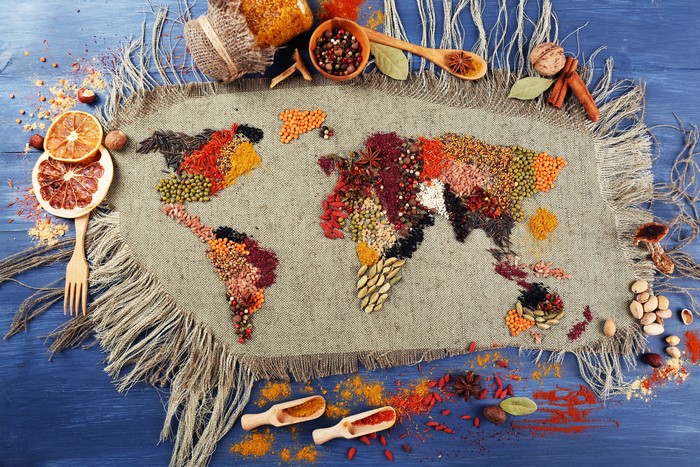 World Map Made of Spices