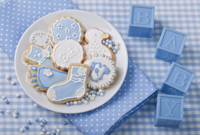 Baby Shower Cookies on a Plate