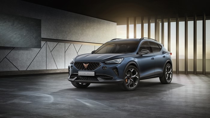 Cupra Formentor Crossover in a modern garage