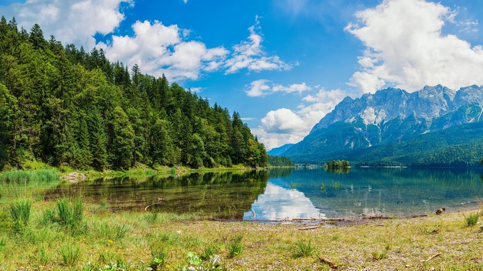 Mountains and Lake in the Alps