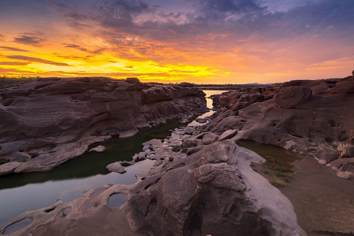 Sampanbok Natural Stone Park, Thailand at Sunrise