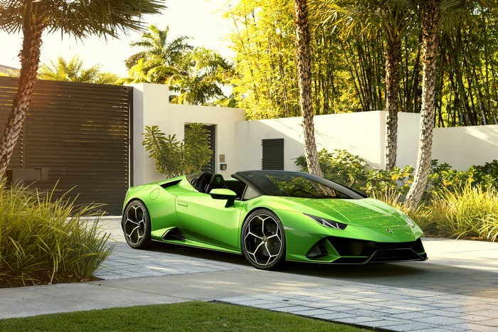 Yellow Green Lamborghini Huracan EVO Spyder Roadster