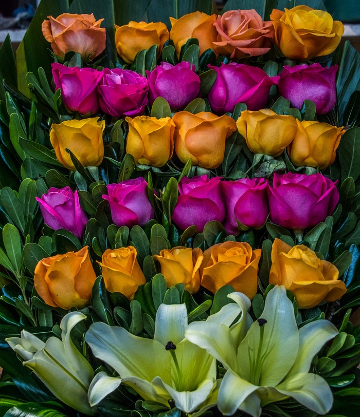 Roses and Lilies floral arrangement