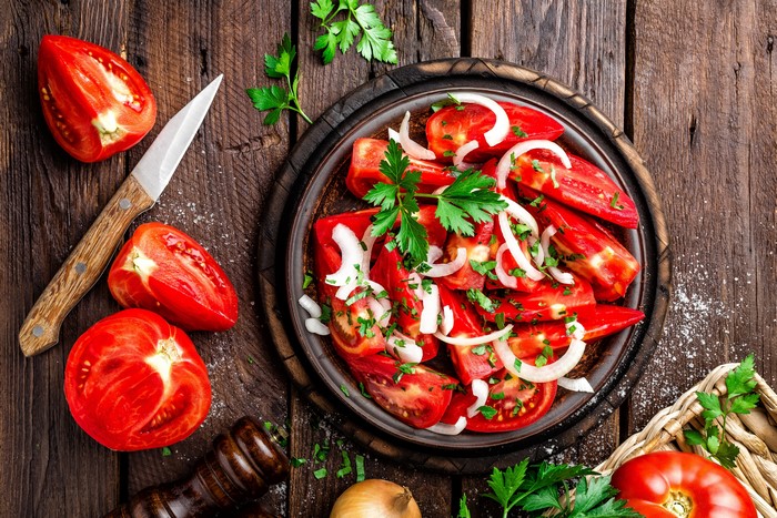 Tomato and Onion Salad with Parsley