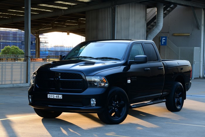 Black 2019 Ram 1500 Express Black Pack Quad Cab Pickup Truck