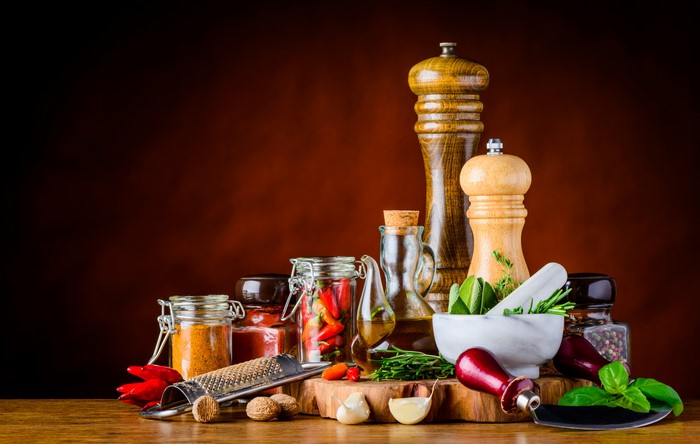 Spices and ingredients for cooking