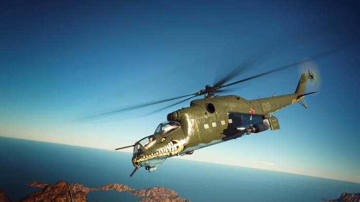 Mil Mi-24 D helicopter in flight