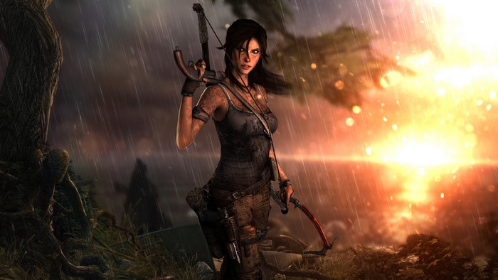 4K Lara Croft from Tomb Raider with a bow