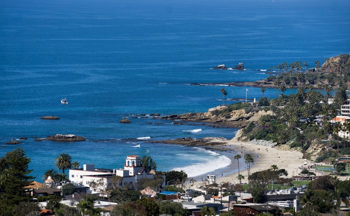 Laguna Beach, California Coastline with Houses and Ocean
