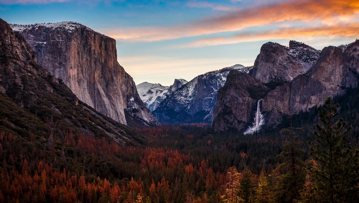 Yosemite National Park in Autumn with El Capitan and Bridalveil Fall