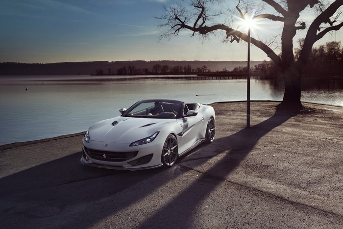 White Ferrari Portofino Novitec Cabriolet by Lake