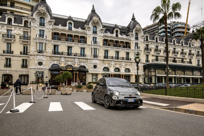 Grey Abarth 595 Turismo 70esimo Anniversario in Monaco