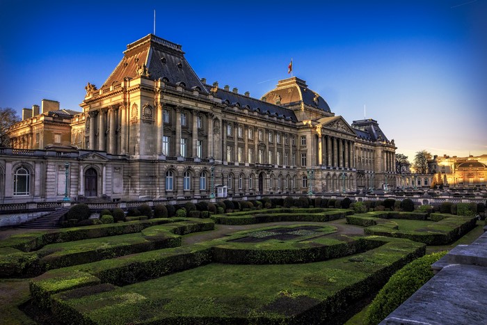 Royal Palace of Brussels with formal gardens