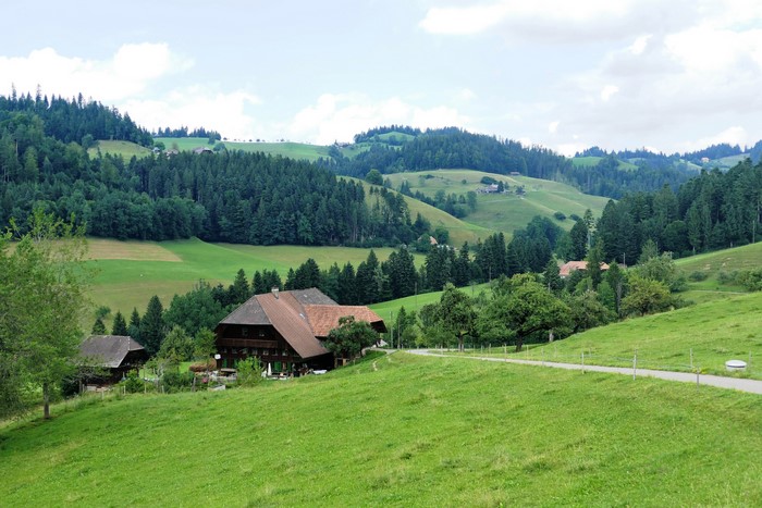 Emmental, Switzerland: Houses and Forests on Rolling Hills
