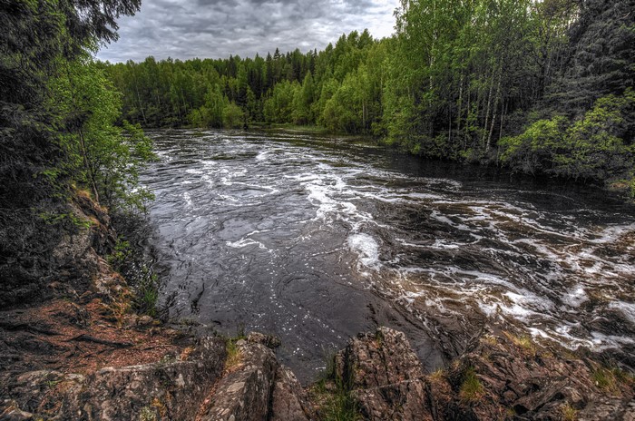 Suna River in Republic of Karelia, Russia