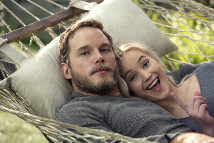 Jennifer Lawrence and Chris Pratt from Passengers