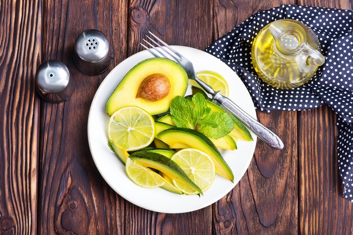 Avocado and Lime Salad with Mint on Plate