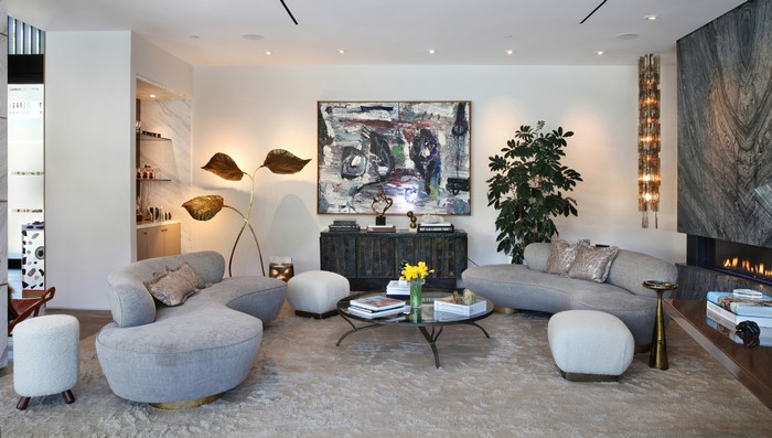 Interior Design of a Modern Living Room with Abstract Art